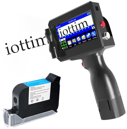 iottim Handheld Inkjet Printer 4.3 Touchscreen QRCode Barcode Date Printer