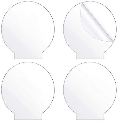 JNJOOD Transparente Acrylplatte, rund, , 4 mm, Kunststoff-Acrylplatte für LED-Lichtsockel, , DIY-Projekte, 4 Stück