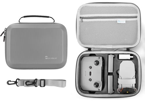 SKYREAT Mini 4K Tasche, Tragbare Tragetasche für DJI Mini 4K/ 2 SE Drohne Zubehör, kompakte Aufbewahrungs-Reisetasche mit Tragegurt, Handgriff und Propellerhalterung