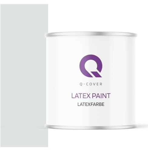 Q-COVER Latexfarbe 2L Weiß-Khaki – Matte Innenfarbe für Wand & Decke, Klasse 3, Hohe Deckkraft, Scheuerfest