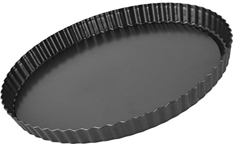 Teglia per Crostata, Teglia per Quiche, Addensante, Rivestimento Antiaderente, Teglia Profonda, Tortiera con Fondo Removibile ([Ispessito] Piatto per torta con fondo vivo da 13)