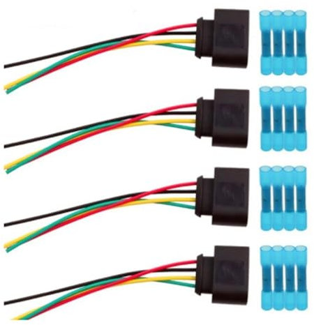 DZSGJNOF Zündmodul 4Set Zündspule Stecker Kabelbaum Stecker Für VW Für Passat Für Jetta Für Golf Für Touareg 1J097372 4 2011340 1J0998724 Zündspule für einen Automotor