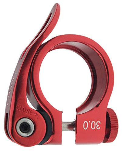 Collier de serrage pour tige de selle - 30 mm - Attache rapide - Pour VTT et vélo de route - Rouge