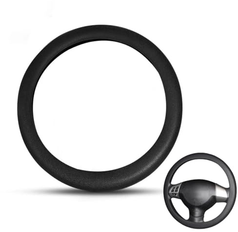 RAXLUPO 1 pièce Couvre Volant Voiture Silicone Souple antidérapant Accessoire Universel protege Volant Voiture Antidérapant Housse de Volant de Voiture Décoration de Voiture-Noir(32-40 cm)
