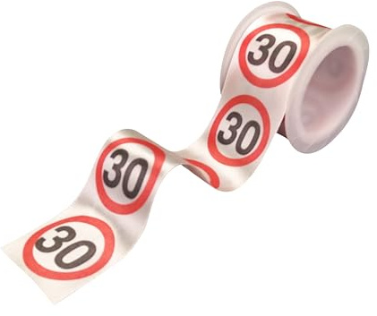 30 Geburtstag Deko Geschenkband Verkehrszeichen rot/weiß - Originelle Geburtstagsdeko 30 für einen gelungenen 30 Geburtstag Männer oder Frauen - Tiwoca