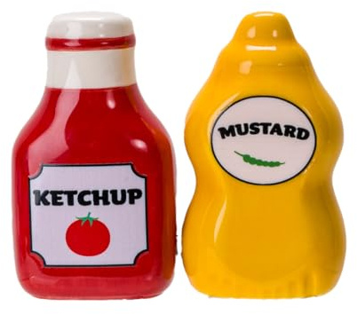 Pacific Giftware Salière et poivrière moutarde et ketchup