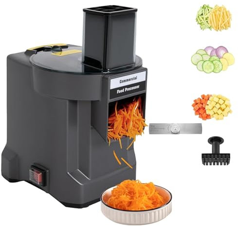 TsoLay Hachoir À Légumes Multifonction, Robot Culinaire Professionnel De 100 W avec 3 Lames en Acier Inoxydable, Grand Diamètre pour Couper en Dés, Émincer Et Râper des Oignons, des Pommes De Terre