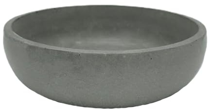 Generisch Betonschale | Deko Schale aus Beton | Handgefertigt | Moderne Deko | Blumentopf Schlüsselschale Pflanzentopf (Rund) (Betongrau ø205x60mm)