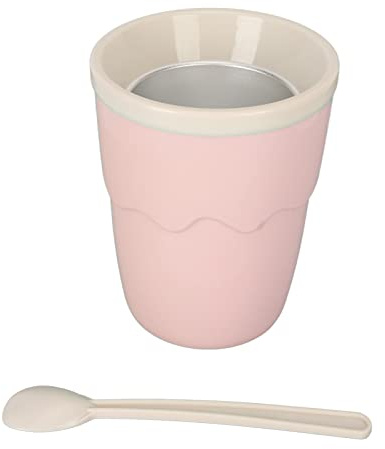 Luqeeg Vaso para Granizados 200 Ml Fácil de Usar Aluminio PP Resistente Vaso Ligero y Portátil Congelación Rápida Máquina para Preparar Batidos Caseros para Familia Viajes Camping (PINK)