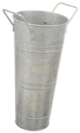 YARNOW Portaombrelli in Ferro Antiruggine Capacità Contenitore Alto per Ombrelli e Bastoni Organizer Stabile per Casa Design Vintage Effetto Argento Opaco