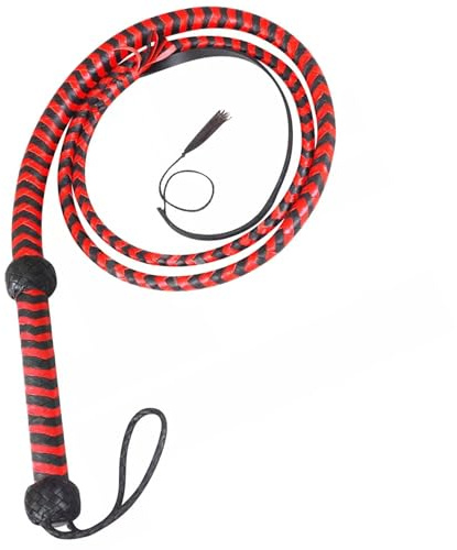 Generico Frusta in Pelle 6 Piedi | Frusta Western Artigianale in Vera Pelle Bovina Intrecciata a Mano | Frusta da Cowboy Professionale Stile Western Accessorio Tradizionale di Alta qualità