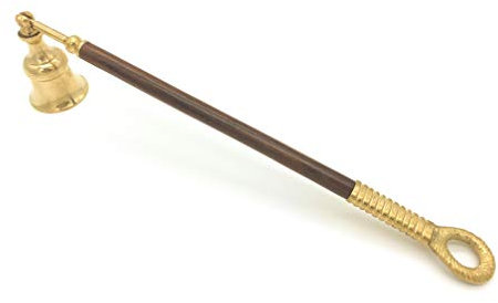 Sea-Club Eleganter Kerzenlöscher aus Messing und Holz, 26 cm groß