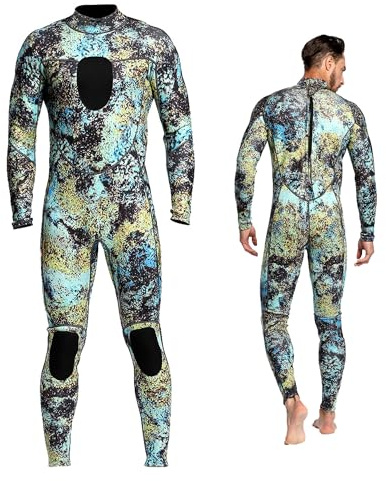 Wetsuits Mens 3MM Camo Neoprene Scuba Diving Unisex One Piece Sport Skin Spearfishing Full Suit (XXL)