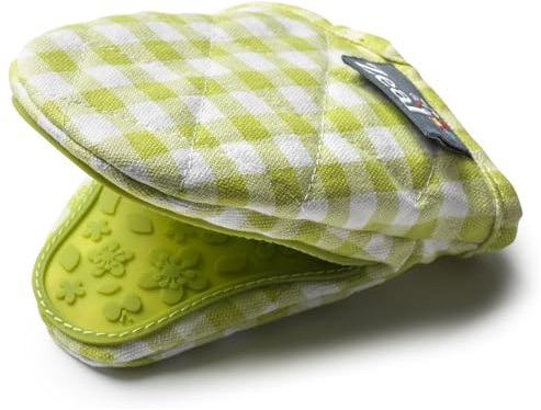 Zeal Gingham Mini Mitt Pot Holder, Cotton, Lime Green, 17.5 x 13.5 x 2.5 cm