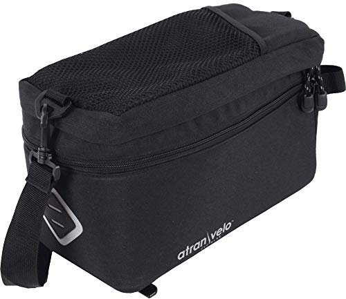 Atranvelo AtranVelo Unisex – Erwachsene Zap Easy AVS Gepäckträgertasche, Schwarz, 33 x 16 x 22 cm