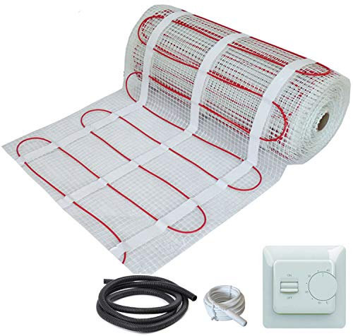 Nassboards Premium Pro Electric Underfloor Heating Mat Kit 200w Per m2 - Featuring Manual Control Thermostat