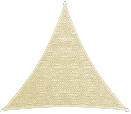 Windhager Sonnensegel Capri Dreieck 4 x 4 m (gleichschenkelig), Sonnenschutz für Garten & Terrasse, UV- und witterungsbeständig, Champagner