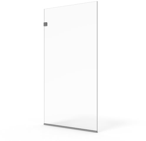 Fab Glass and Mirror Frameless Fixed Shower Screen 3/8 Inch Tempered Glass Panel with Smart Guard Coating, Stain-Resistant and Easy Cleaning 30 X 60 Inch Chrome