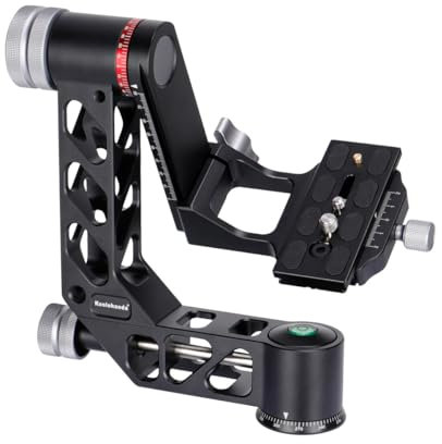 Koolehaoda Tête de Trépied Gimbal Head Professionnelle Panoramique 360° en Alliage d'aluminium Haute Performance avec Plaque à dégagement Rapide Arca pour Caméra Appareil Photo Reflex Numérique DSLR