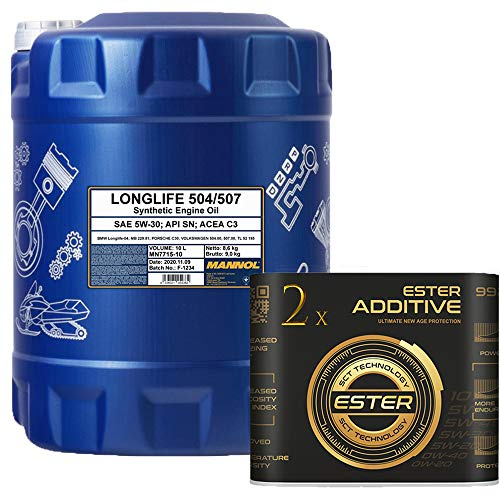 10 Liter, MANNOL 5W-30 O.E.M. Longlife 504/507 7715 inkl 9929 Motoröladditiv