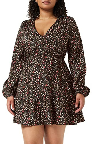 Louche Femme Giovanna-wax-flower Robe, Noir, 42 EU
