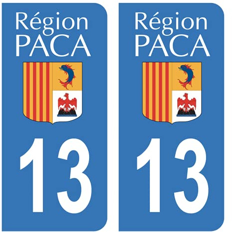 HADEXIA Autocollant Stickers Plaque immatriculation Voiture Auto département 13 Bouches-du-Rhône Ancien Logo Région PACA