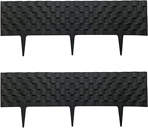 Picket Fence Fencing Borders 10 Pcs Fence Rattan Effect Decorative Garden Landscape Fencing Ornamental Panel Border Edge Patio Flower Bed Animal Barrier Decorative Fence Garden Border Edging GXBCS090