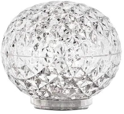 Kartell Mini Planet, Lampada da Tavolo a batteria, Cristallo, Ø 16 cm