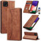 Jasonyu Case for Samsung Galaxy A22 5G Leather Wallet Flip Cover with Card Holder,Kickstand, Magnetic Closure,TPU Shockproof Phone Case Compatible with Samsung A22 5G (Brown)