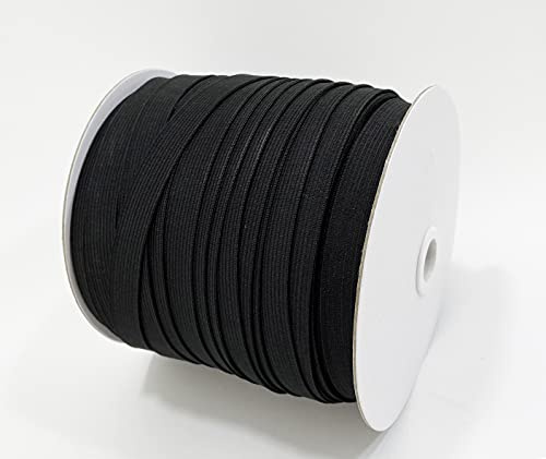 JYC CREATIVE 100 Metri Elastico per Cucito, Nastro Elastico Merceria, Elastici Merceria, Elastico per Sartoria, Elastici Cucito, Elastico per Tessuti, Nastro Elastico per Cucito, (8mm, Nero)