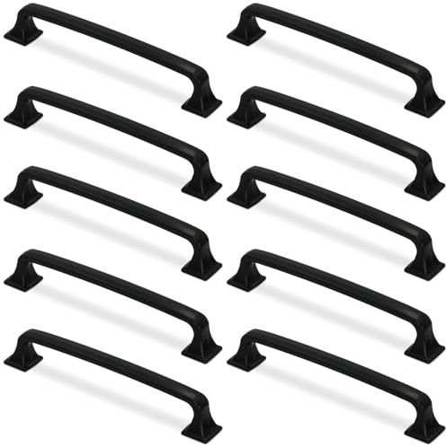 Mavö Schubladengriffe Vintage Schwarz 128 mm - Möbelgriffe Aluminium 10er Set Almi