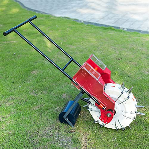 HJDSUDU Seminatrice a Spinta da Giardino, spandiconcime per Prato e Giardino Semina e fertilizzazione simultanee Seminatrice da Giardino Manuale, distributore Portatile Semina precisa,6 Holes
