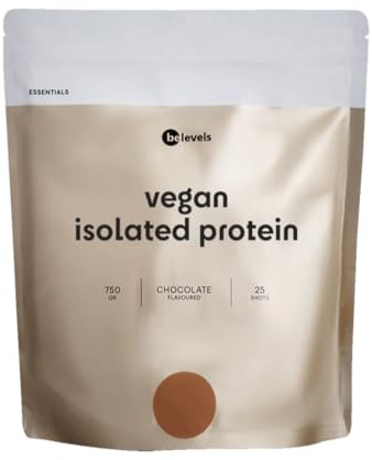 Proteína Vegana Aislada Sabor Chocolate 750g 25 tomas - Proteína de Guisante Vegan Protein Powder Baja en Carbohidratos + Vegetal Sin Gluten + Sin Lactosa y Sin Azúcar | be levels