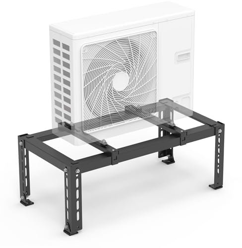Air Jade Mini Split Ground Stand, Air Conditioner Bracket for Mini Split of 9,000-24,000 BTU, Heavy Duty Mini Split AC Condenser Bracket, Support up to 400 lbs, Black