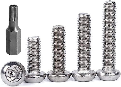 FarDeer Tornillos antirrobo Acero Inoxidable de M4/M5 acero inoxidable tornillo de Seguridad Torx tornillo de Seguridad tornillo de plata antirrobo y a prueba de manipulación (M5*40mm * 10pcs)