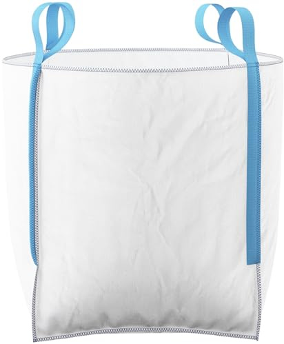 10 Pack Extra Large FIBC 1 Tonne Builders Bulk Bag 90cm x 90cm x 90cm - Garden Building Waste Jumbo Ton Heavy Duty White Sack 10 Pcs