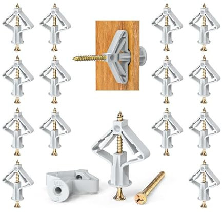 DAKLUNAR 50 Stück Gipskartondübe Hohlraumdübel mit Schrauben, Hohlraumdübel Butterfly, Gipskartondübel mit Schrauben,Rigipsdübel für Gipskarton, Gipsfaserplatten, Trockenbaudübel, Befestigung in Beton