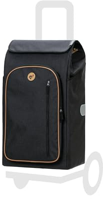 Andersen Einkaufstrolley Ersatztasche - 61 Liter - mit Kühlfach | Seiten- & Fronttasche - extra Innenfach - wasserabweisend - Reflektoren - faltbar - Folke schwarz