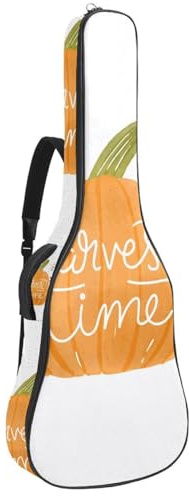 Eslifey Tasche für Akustikgitarre, Vintage, strukturierte Collage der ikonischen Symbole von London, verstellbarer Schultergurt, Gitarrenkoffer, Gigbag 101,6 cm, 104,6 cm, 106,7 cm, Mehrfarbig 10,