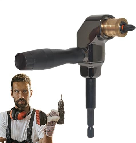Perceuse à angle droit de 90 degrés, accessoire de perceuse à 90 degrés - Fixation à angle droit - Adaptateur de foret à angle droit, poignée ergonomique foret à 90 degrés pour le travail dans les zon