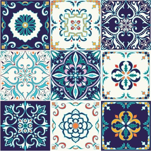 Ambiance Stickers Muraux, Multicolor, Lot de 9, 45x45 cm