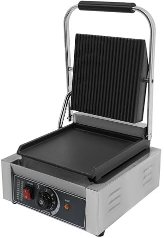 Hanmorfarbi Panini Machine,1800w Single Head Sandwich Machinecommercial Pressure Plate Steak Oven,Frying Steak Machinepress Steak Machine For Hamburg Steak Bacon
