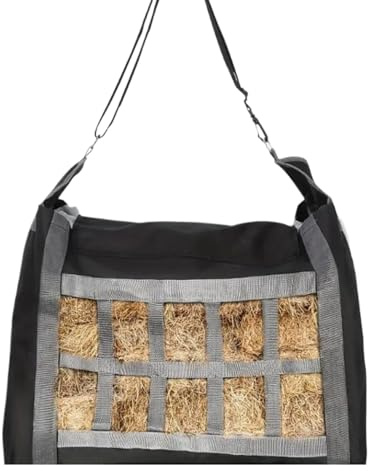 Sac pour Cheval à Alimentation Lente, mangeoire à Foin Suspendue, Sacs d'alimentation à Foin équin, mangeoires réglables pour Chevaux, 60 x 48 x 24 cm, Solution d'alimentation Pratique et