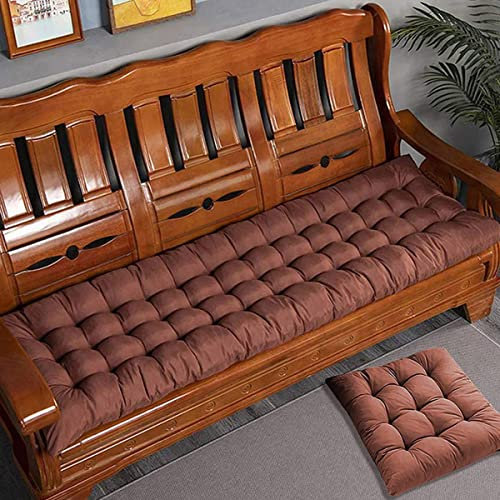 Generisch Sitzkissen Extra Dicke Bankauflage aus brauner Baumwolle für 2- und 3-Sitzer-Gartenbänke, weich, bequem und in Mehreren Längen erhältlich, ideal für Chaiselongue und Sofa, 170 x 50 cm
