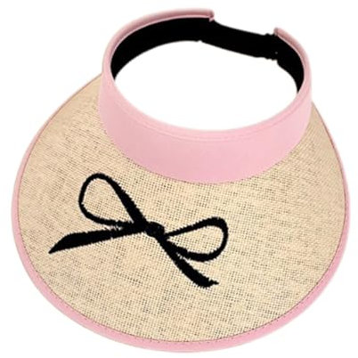 Generisch Schlapphut Damen, Strohhut Damen Outdoor Sonnenhut Elegant Strandhut Urlaub Breiter Krempe Sonnenschutz Atmungsaktiv Sommer Damenhut Faltbar Sommerhut Rosa