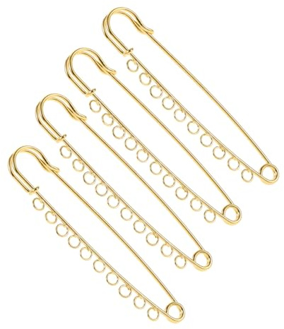 UTHCLO 4 Uds. Broche De Seguridad con Anillas Alfiler para Faldas Escocesas con Agujeros Broche De Metal para Bricolaje Accesorios De Costura Y Bisutería Imperdibles para Manualidades