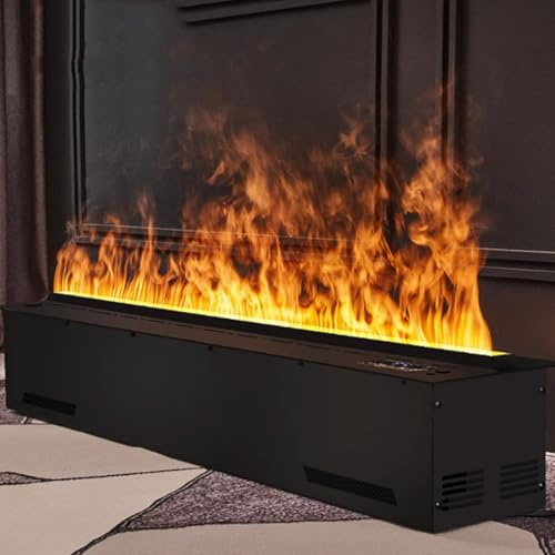 Chimenea eléctrica decorativa de vapor de agua con humidificador y llama atomizada 3D, panel ultrafino de 3 mm, sin calentador, ideal para decorar el hogar, la oficina y el hotel.,700mm