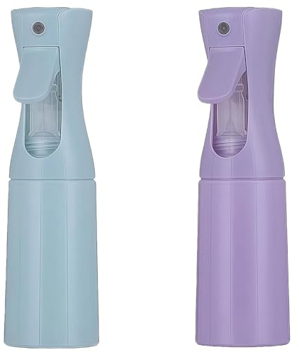 Oiieco 2er-Pack Sprühflasche Haar,200ML Sprühflaschen,Haarsprühflasche,Zerstäuberdruck ultrafeines kontinuierliches Spray,Für sie für Pflanzen, Friseursalon, Hautpflege, Reinigung(Hellblau + Lila)