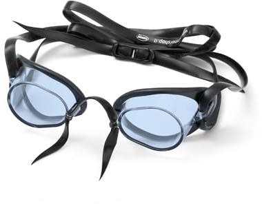 SwimmerShop Occhialini Nuoto Tipo Svedesi - Occhialini Piscina con Bordo in Gomma, Anti Appannamento, Gommati, Protezione UV - Modello Svedesi per Nuotatori Professionisti