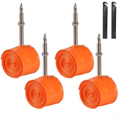 Leichter 40,6 x 2,5 cm Innenschlauch für Kinderfahrräder mit TPU-Konstruktion und Metallventil, geeignet für Felgenbremsen und Scheibenbremsen, alterungs- und stoßfest (4 Stück + Reifenheber)
